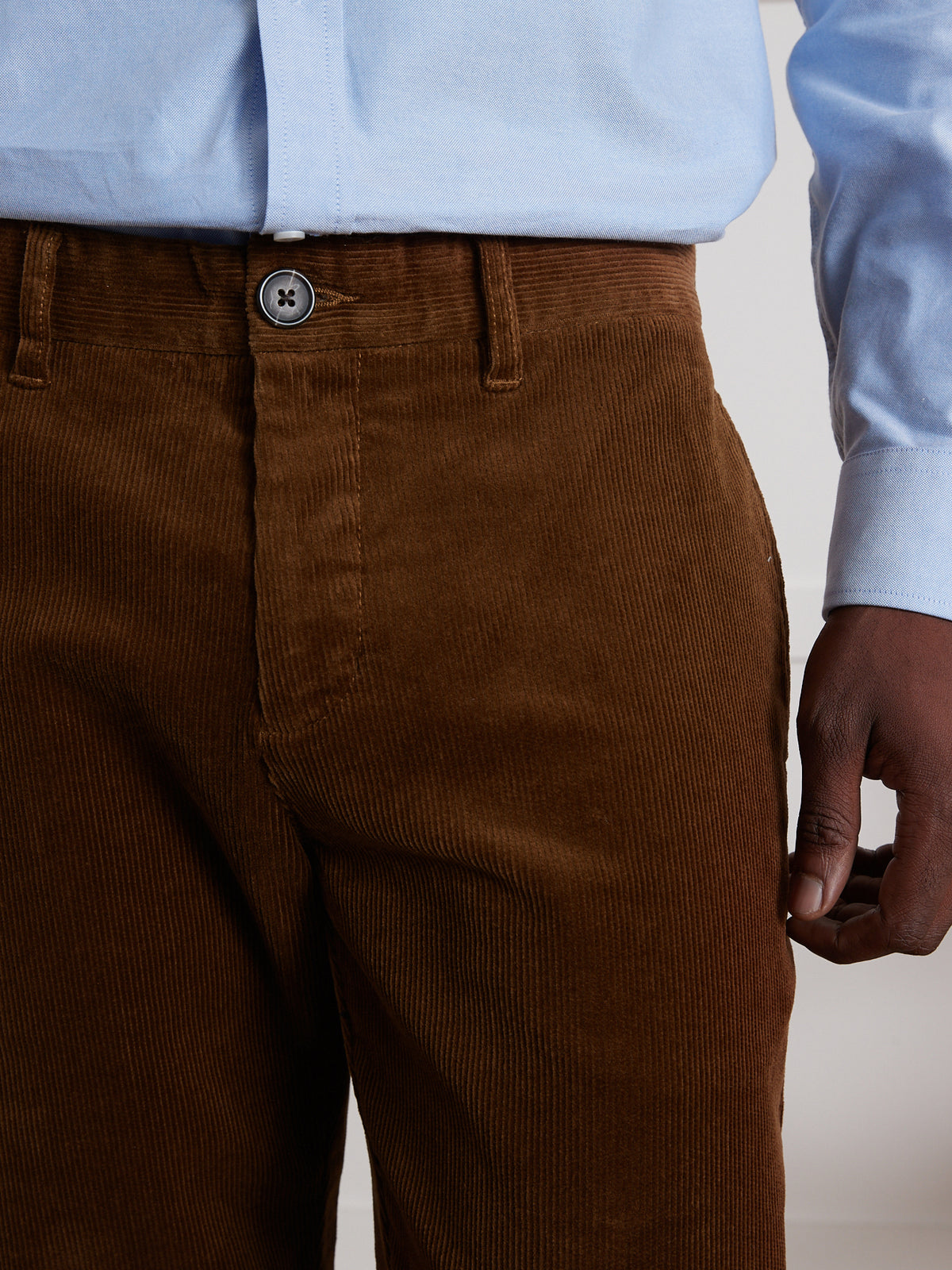 Chino herenbroek in velours - regular fit