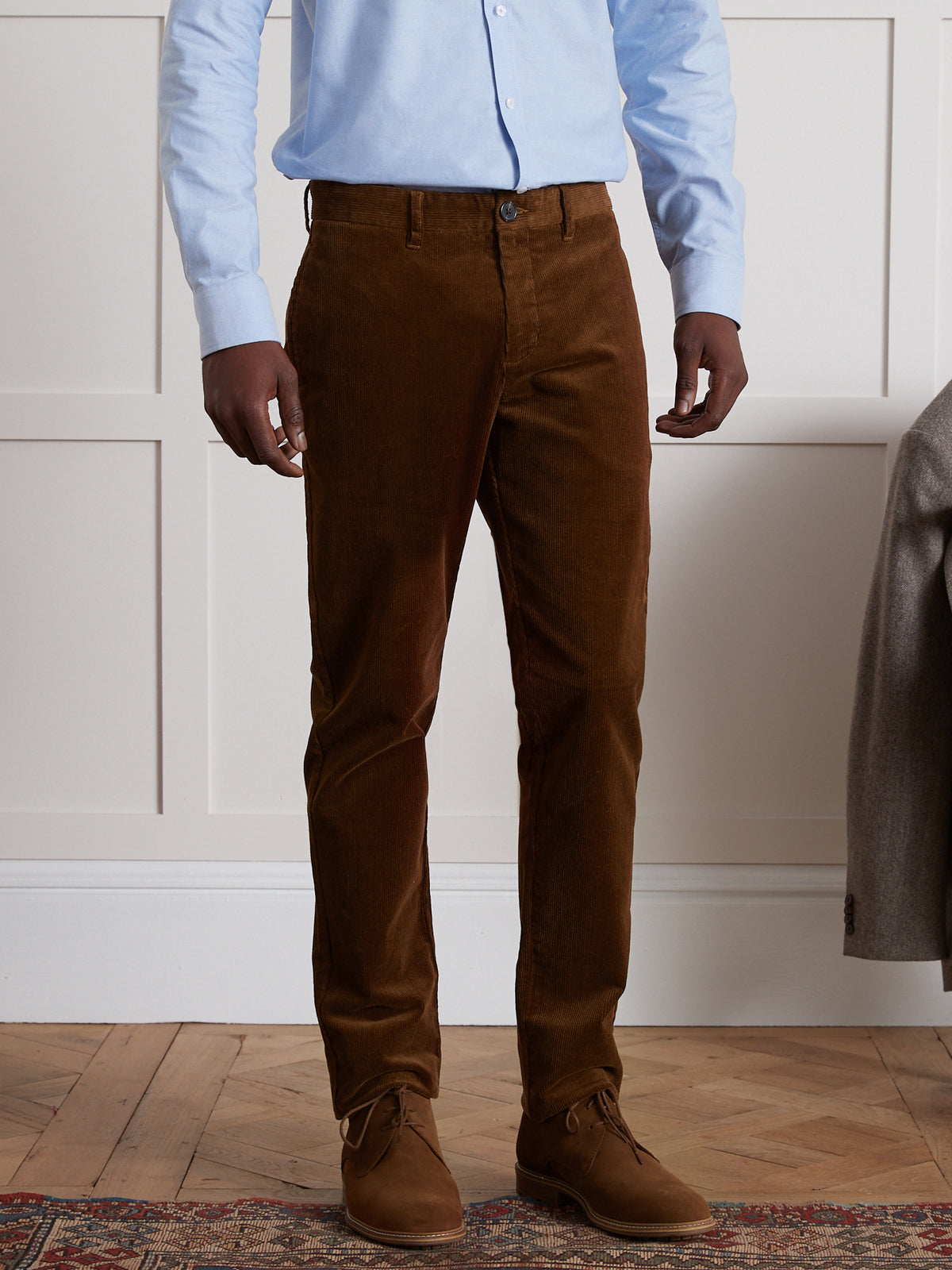 Chino herenbroek in velours - regular fit