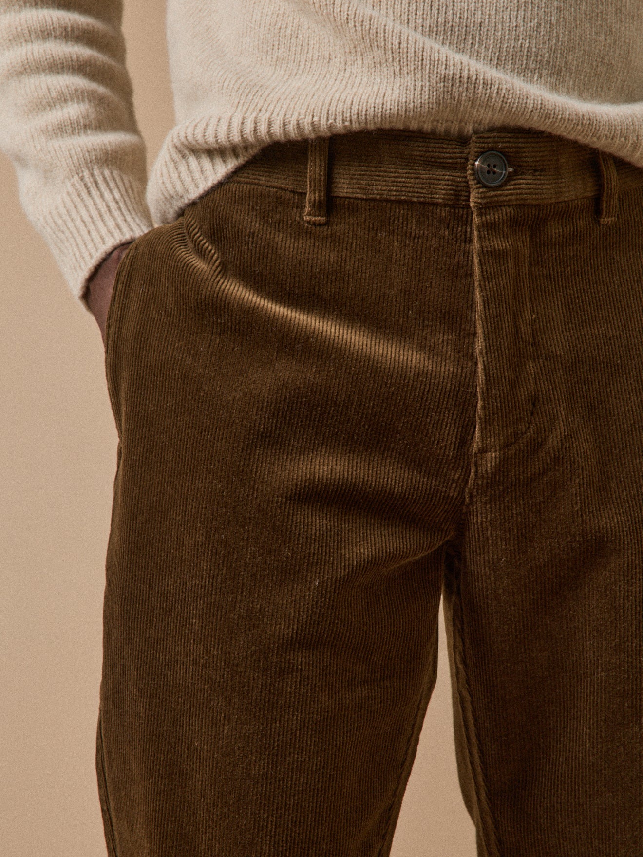 Regular fit herenbroek in velours