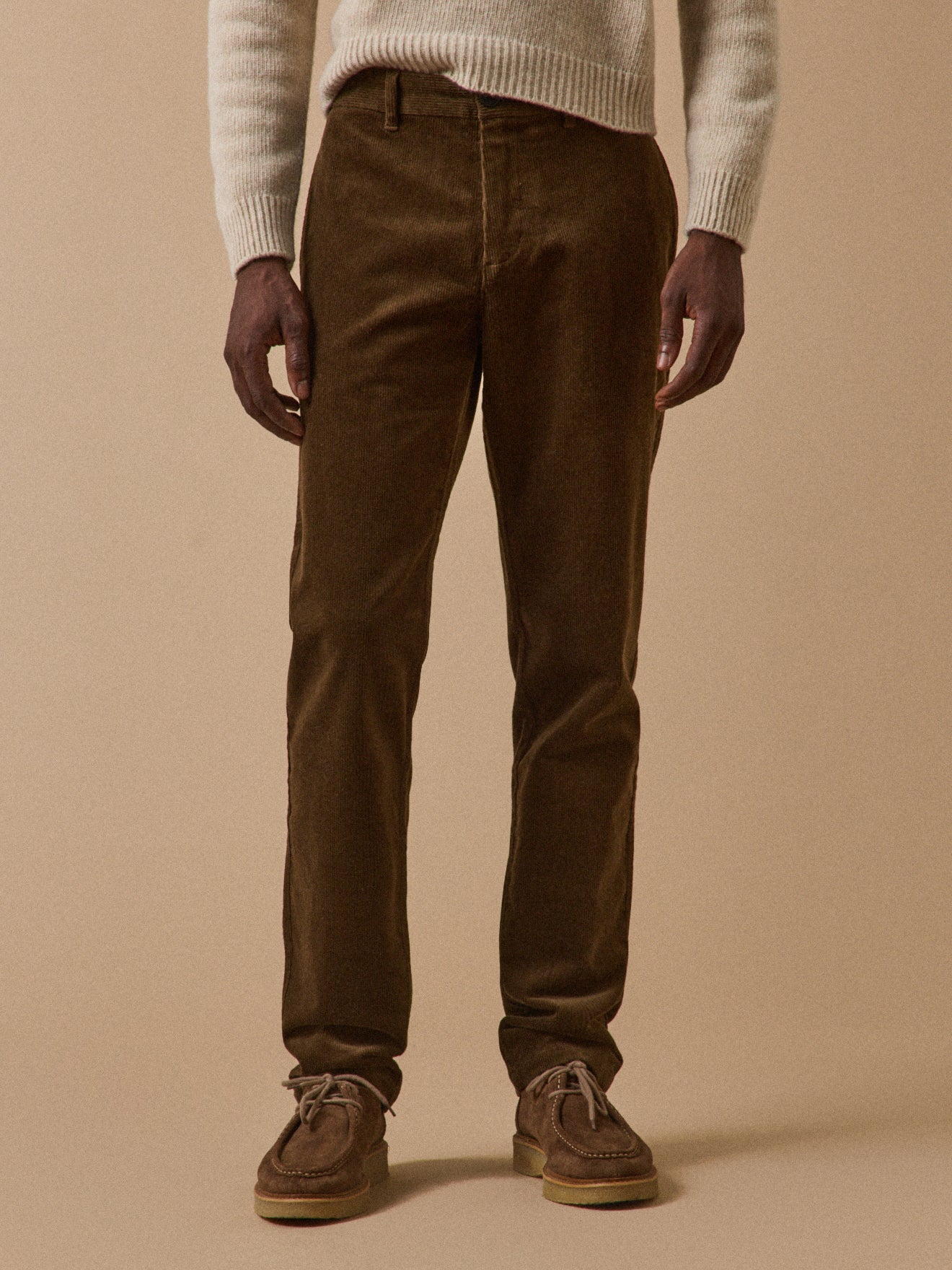 Regular fit herenbroek in velours