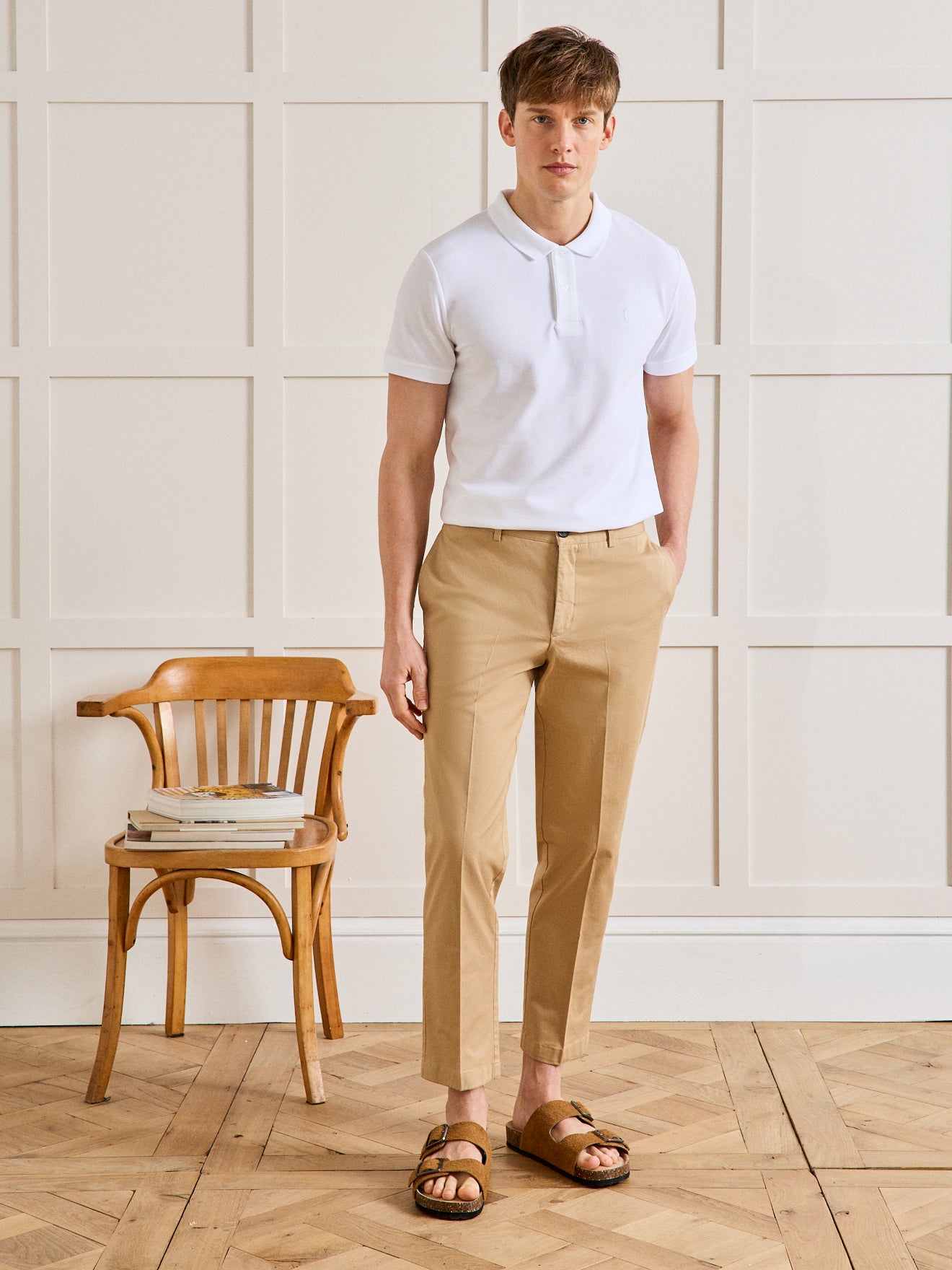 Chino fit herenbroek, 7/8-lengte