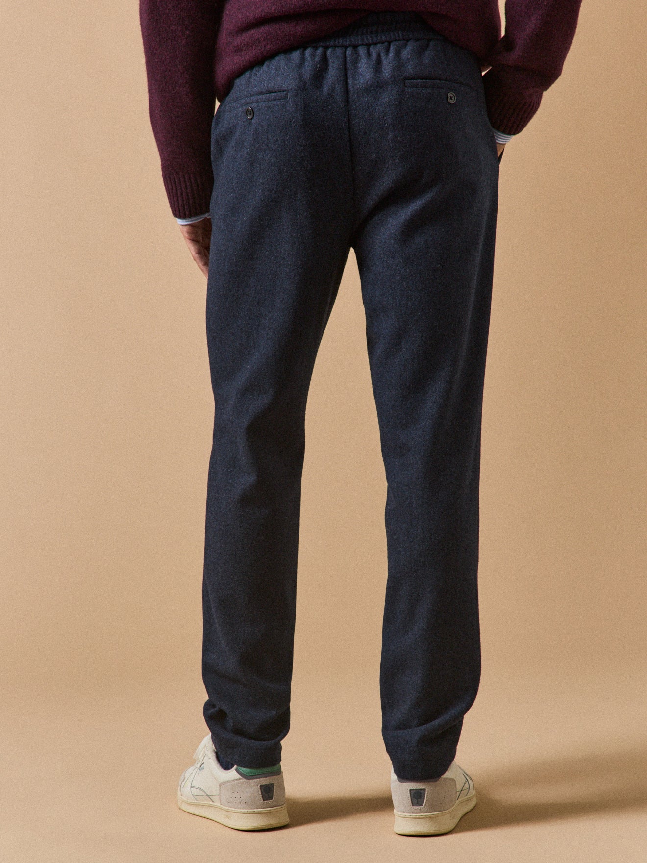 Herenbroek met elastische taille in wolmix