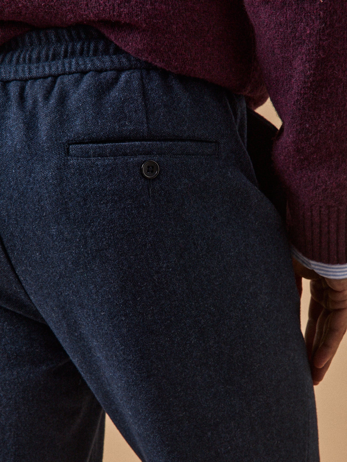 Herenbroek met elastische taille in wolmix