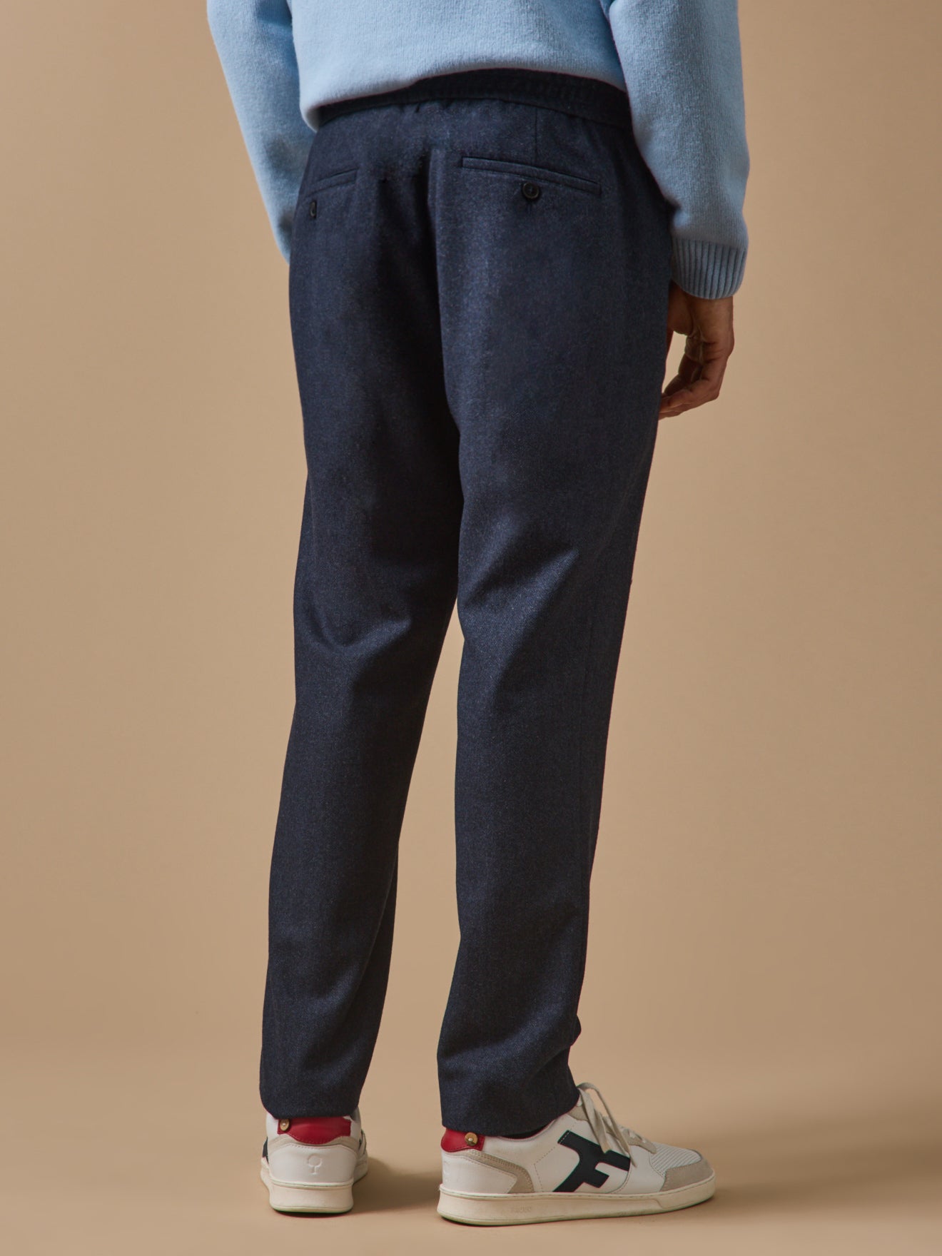 Herenbroek met elastische taille in wolmix