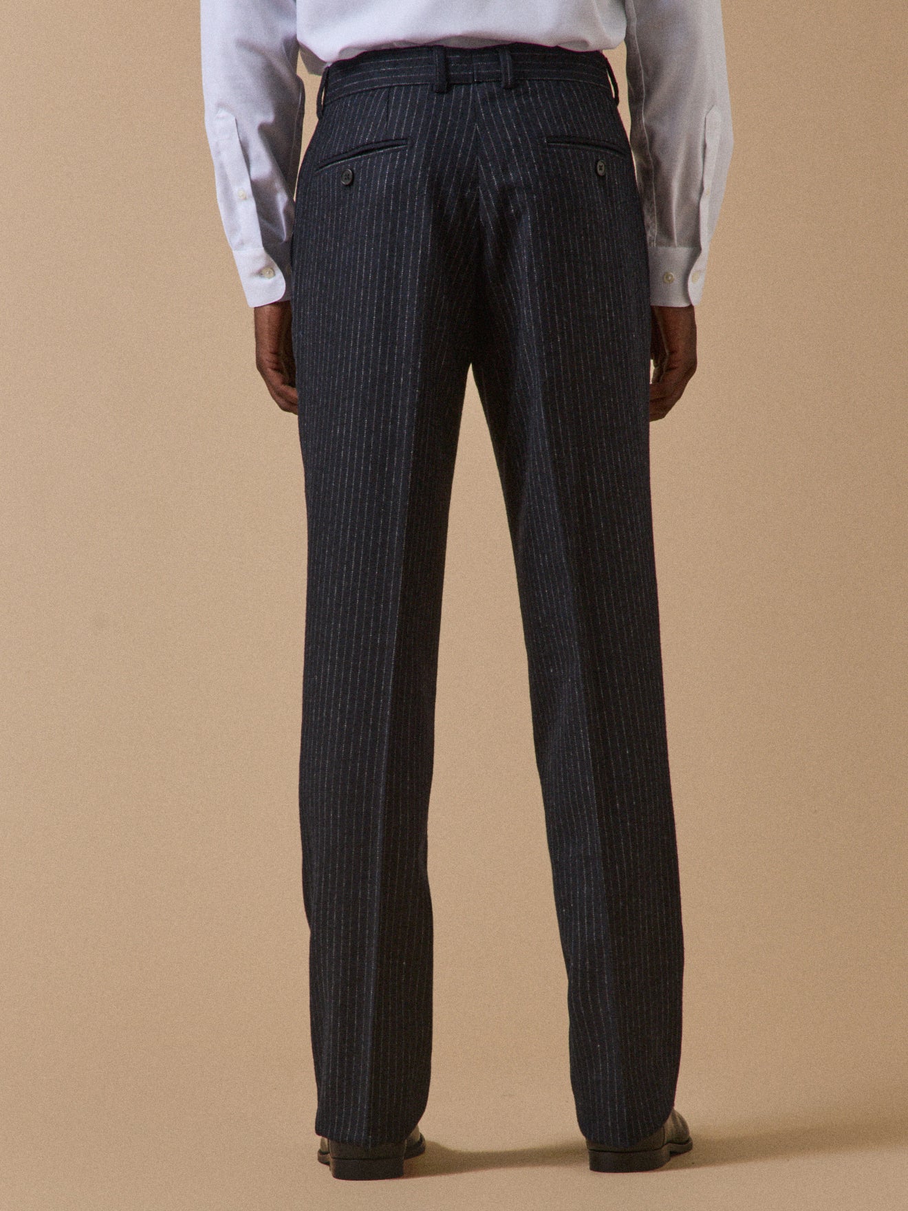 Pantalon de costume lainage rayé homme