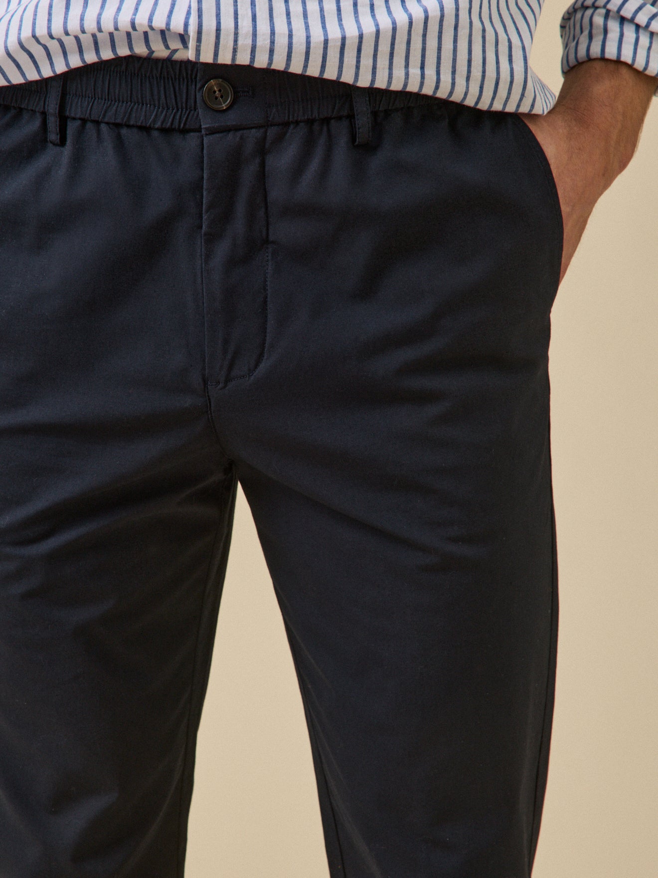 Pantalon taille élastiquée popeline craquante homme