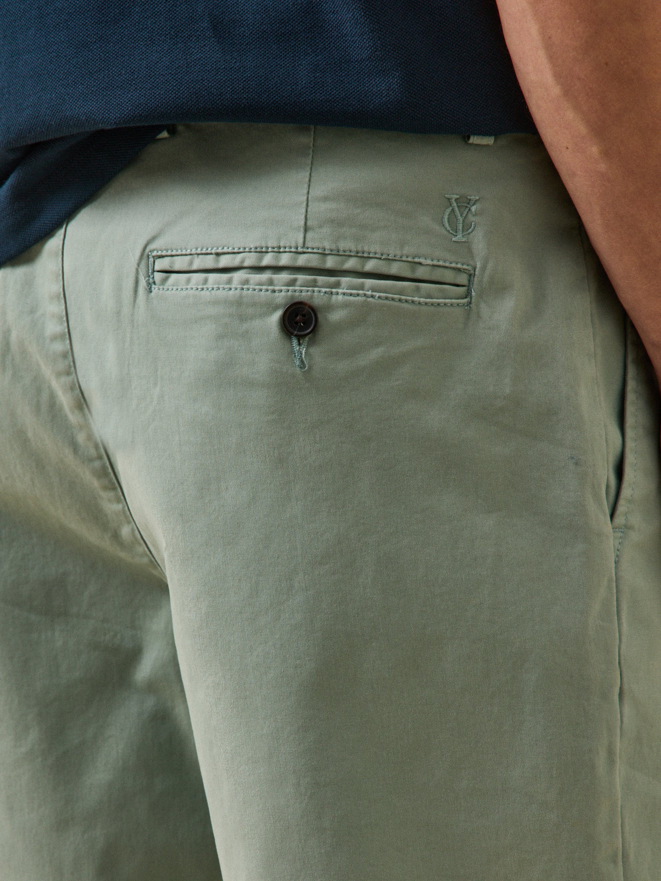 Chino herenbermuda in stretchkatoen