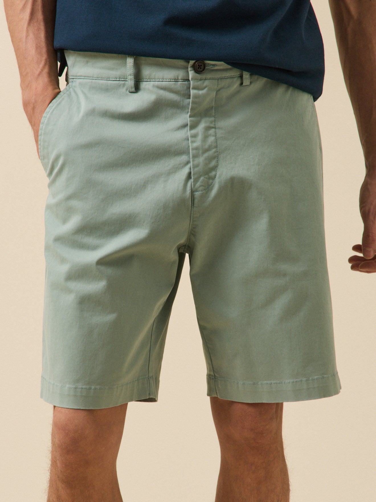 Chino herenbermuda in stretchkatoen