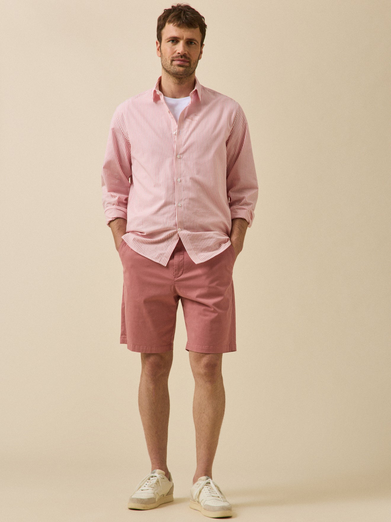 Bermuda chino homme coton stretch