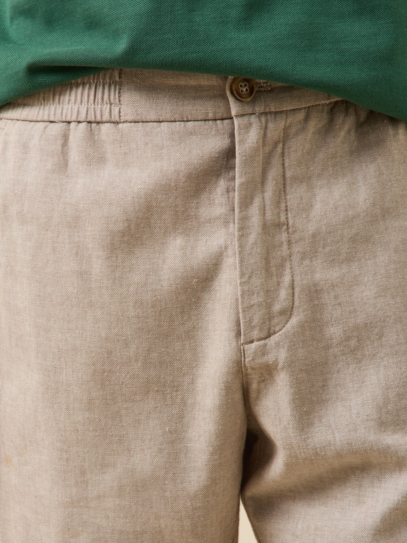 Herenbermuda met elastische taille - stretchkatoen en linnen