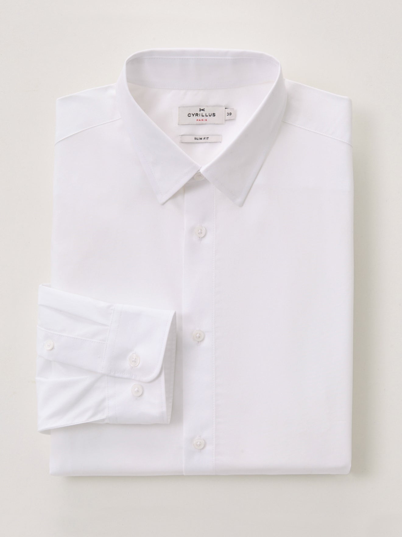 Slim fit herenhemd in effen popeline, easy care