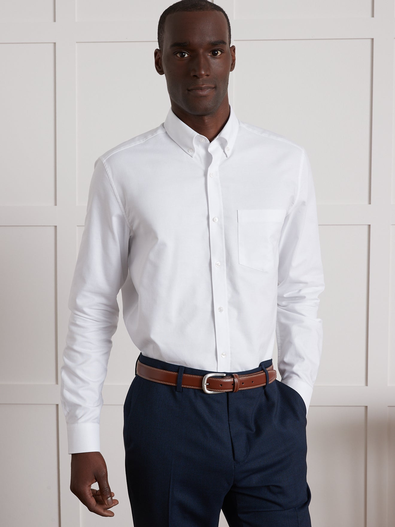 Classic fit herenhemd in oxfordstof - biokatoen