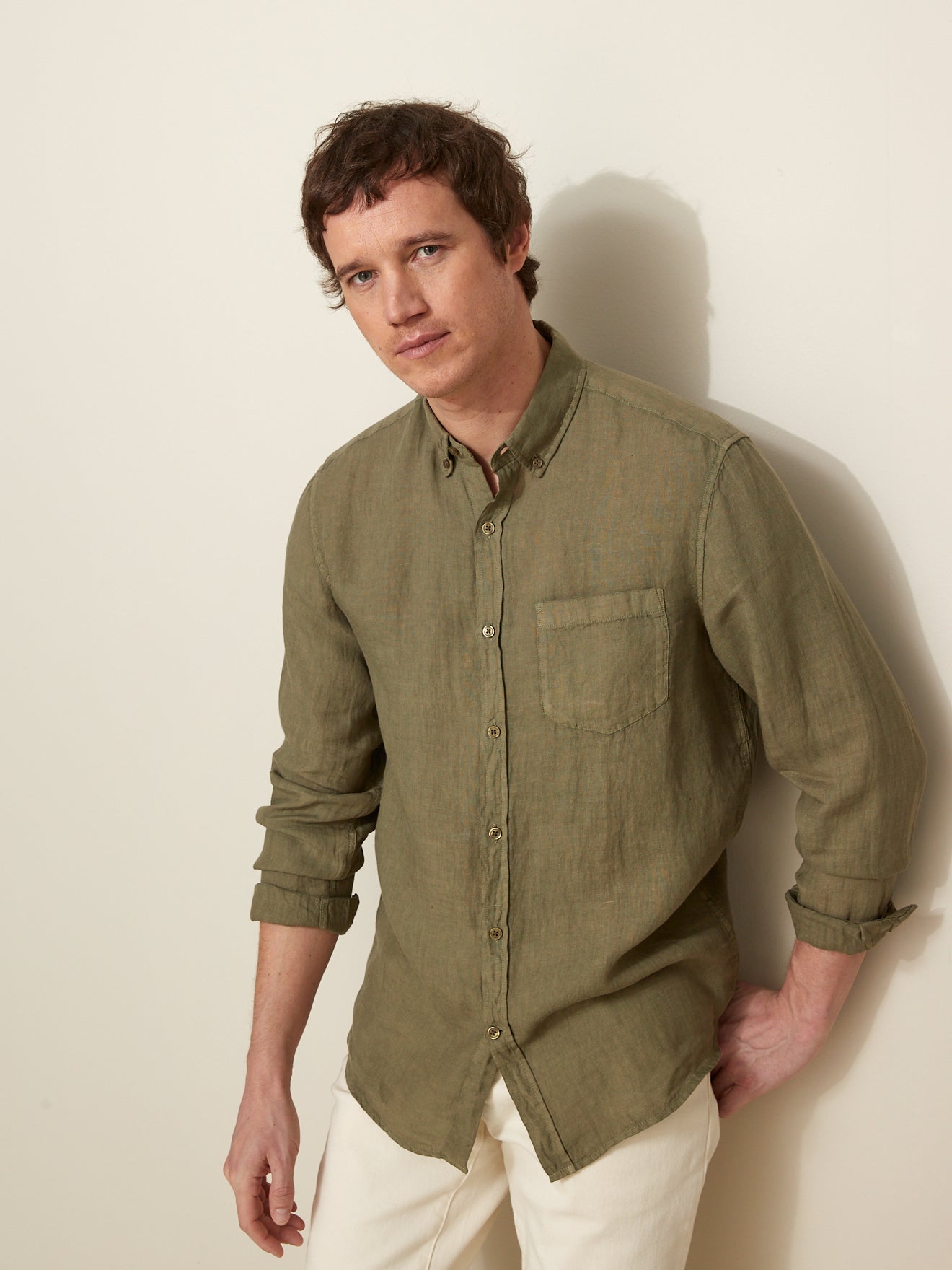 Chemise Regular Fit lin uni homme