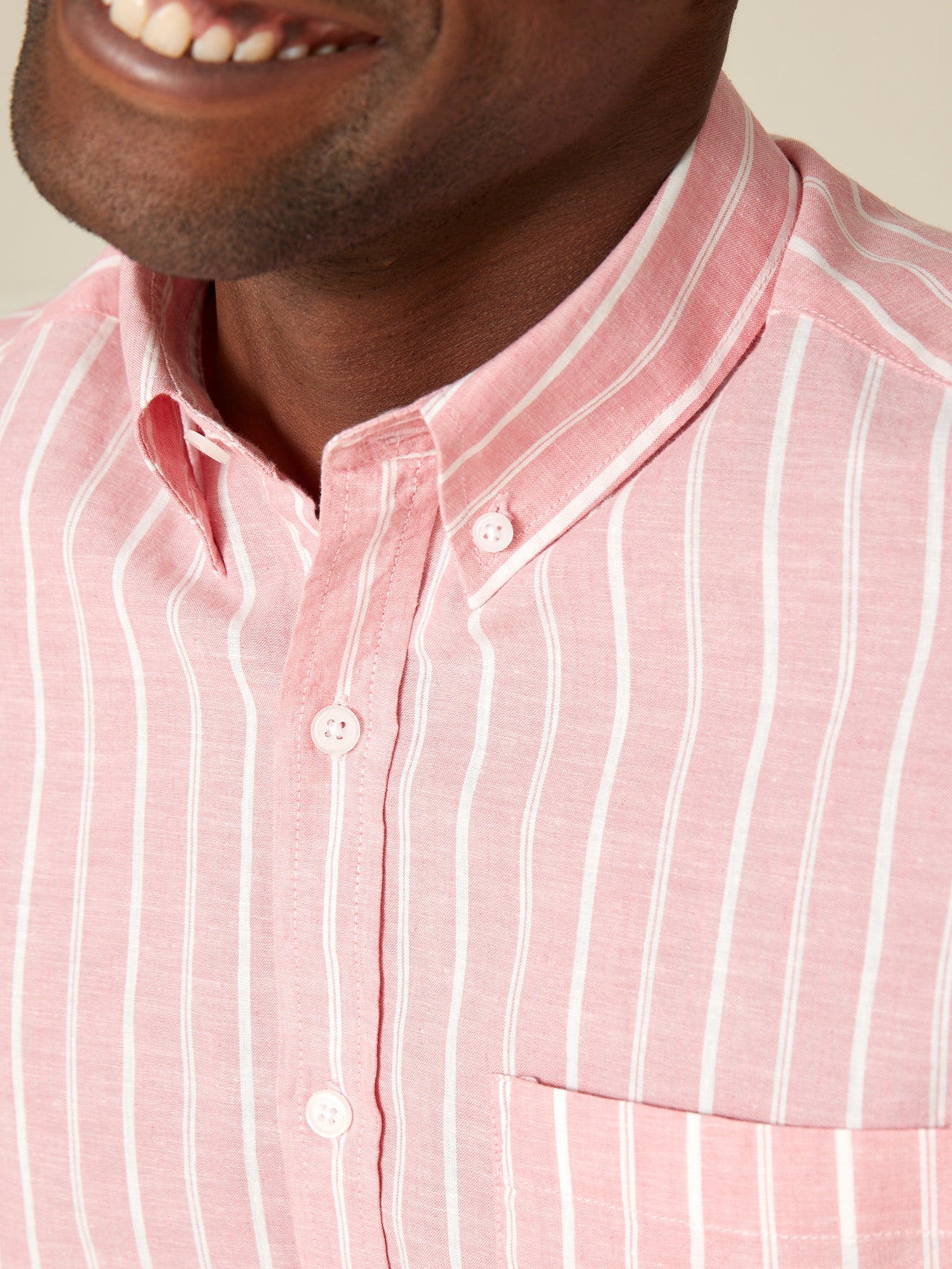 Chemise Regular Fit rayée coton et lin homme