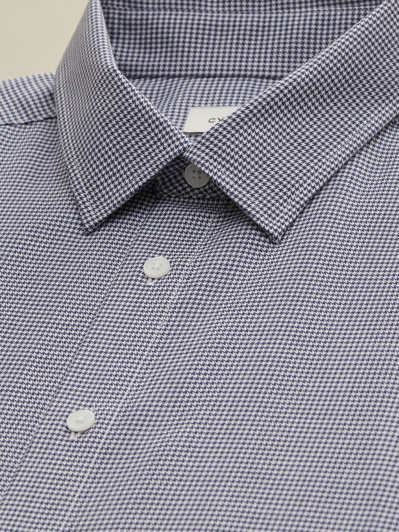 Slim fit herenhemd met pied-de-puce, non-iron