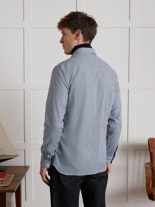 Slim fit herenhemd met pied-de-puce, non-iron