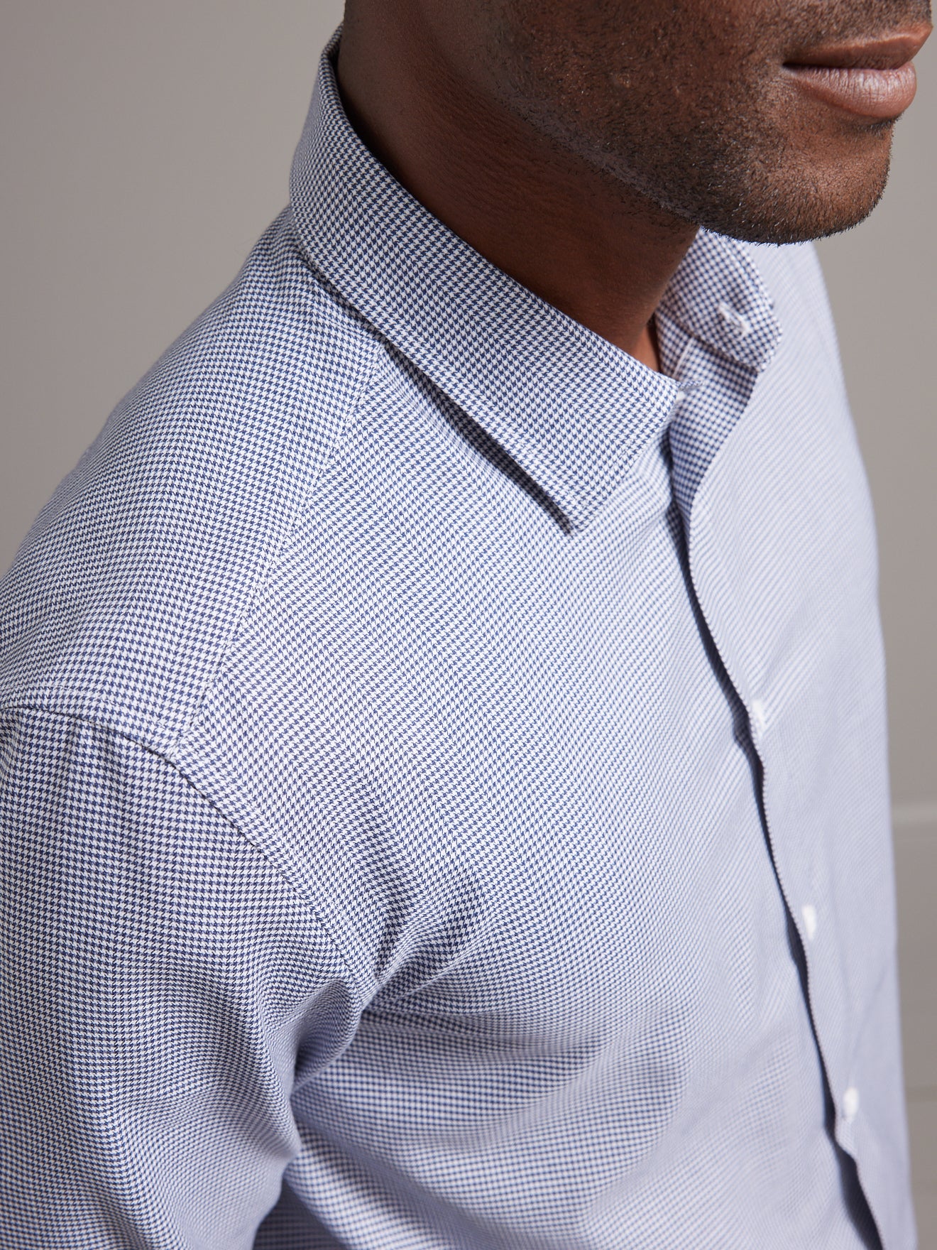 Slim fit herenhemd met pied-de-puce, non-iron