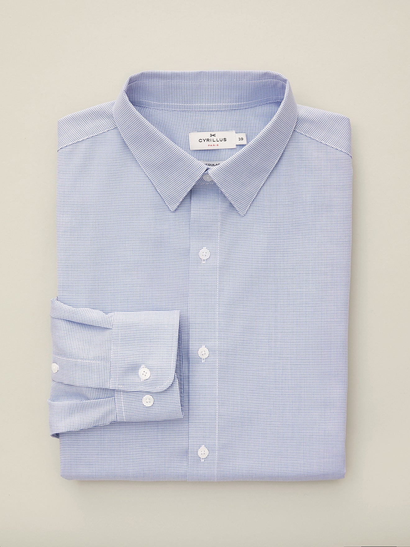 Regular fit herenhemd met micromotief, non-iron