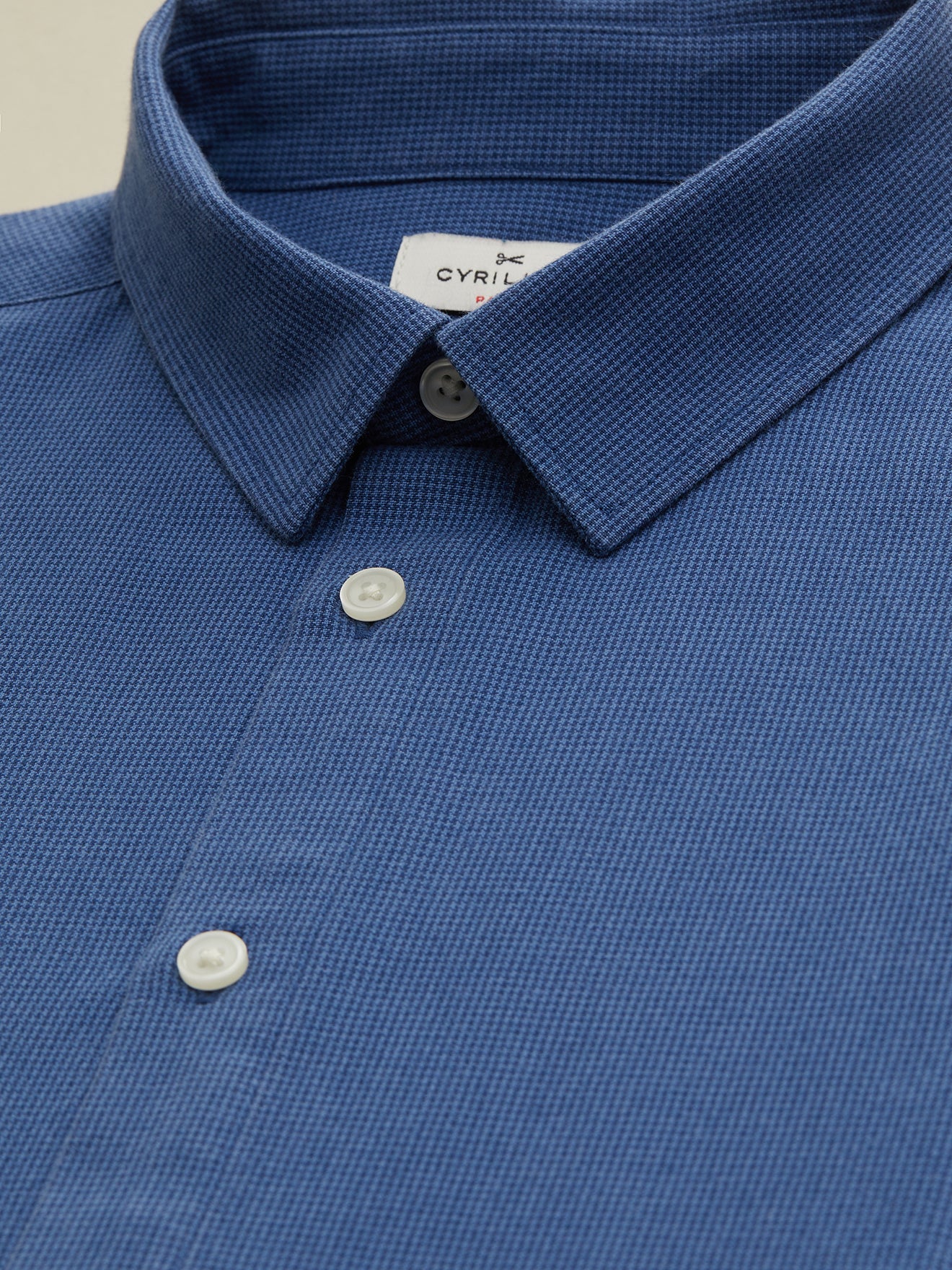 Herenhemd in biokatoen met pied-de-puce, slim fit