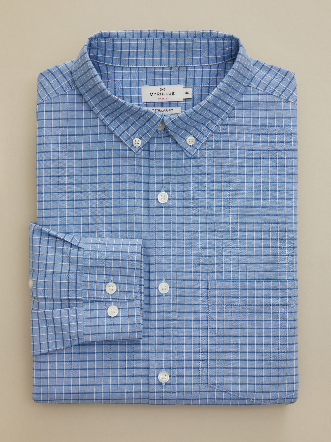 Chemise tattersall effet chambray regular fit homme
