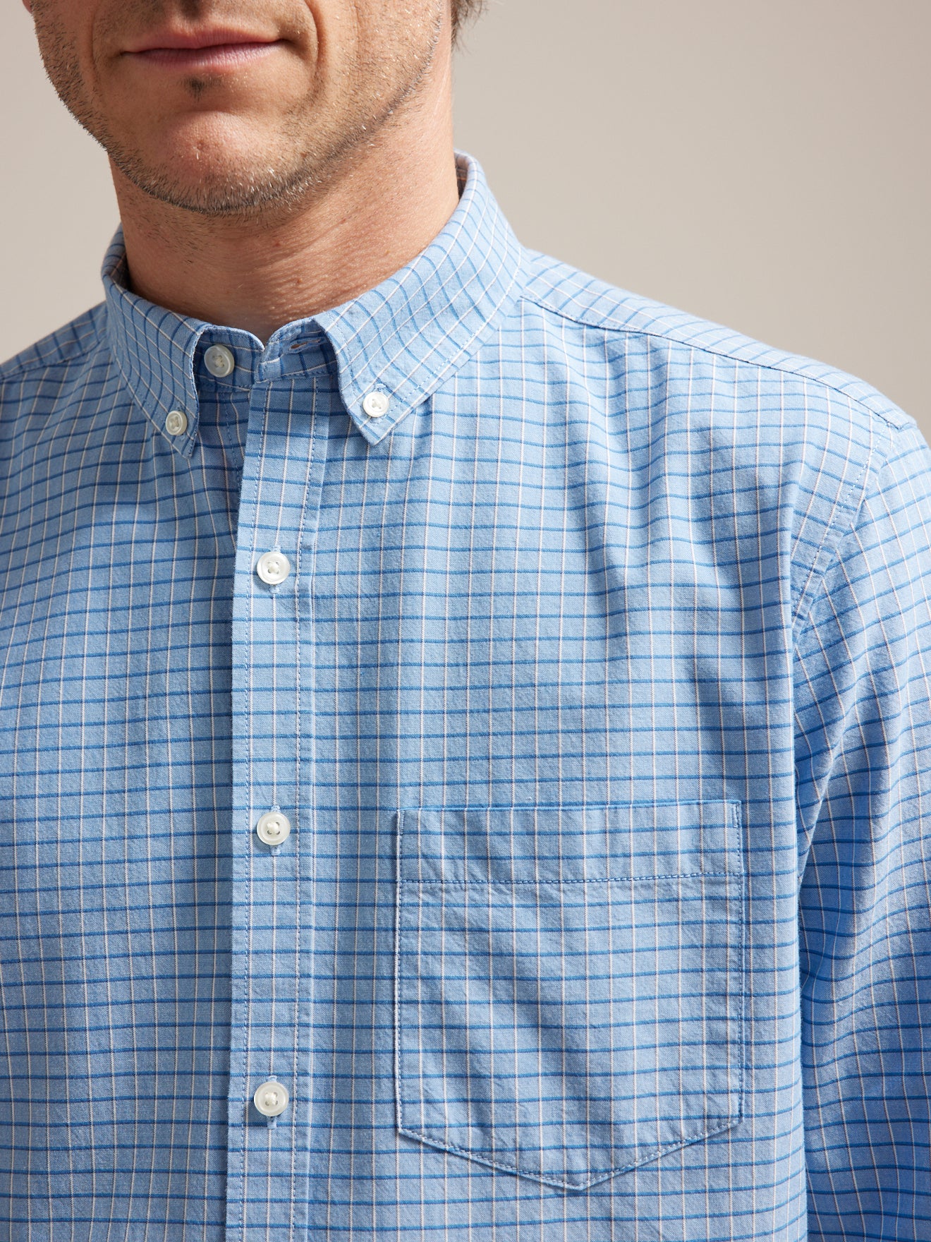 Chemise tattersall effet chambray regular fit homme