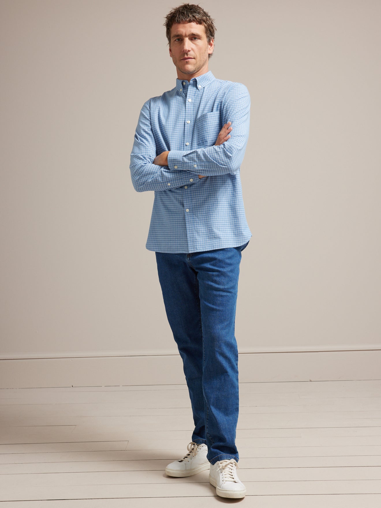 Chemise tattersall effet chambray regular fit homme