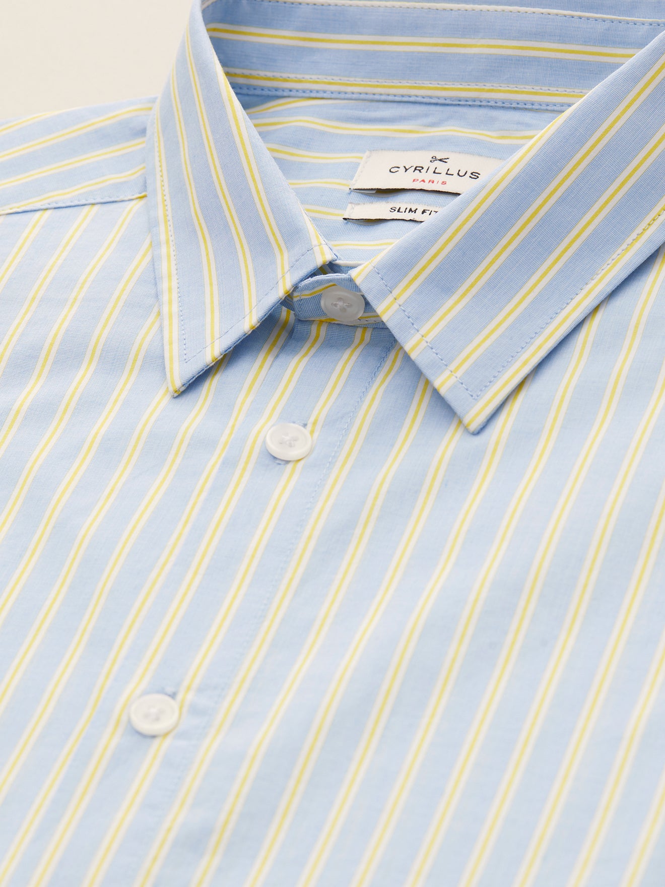 Slim fit herenhemd met driekleurige strepen