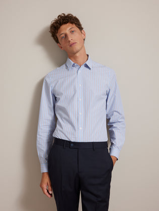 Chemise rayures tricolores slim fit homme