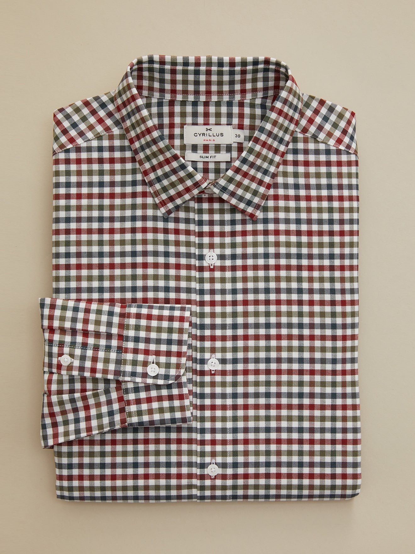 Chemise carreaux multicolores slim fit homme