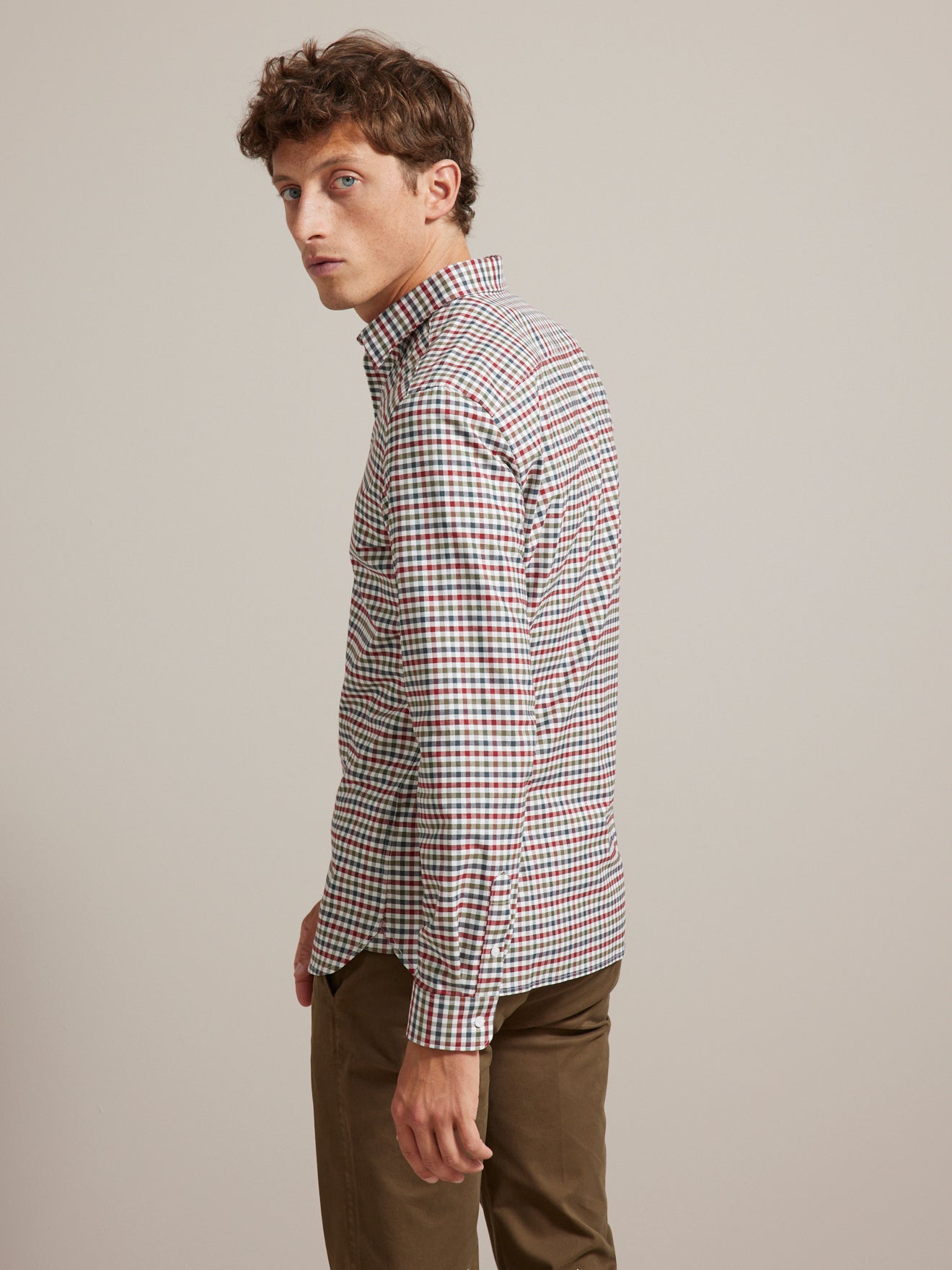 Chemise carreaux multicolores slim fit homme
