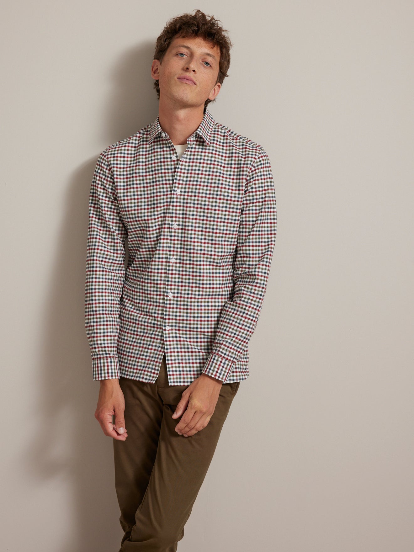 Chemise carreaux multicolores slim fit homme