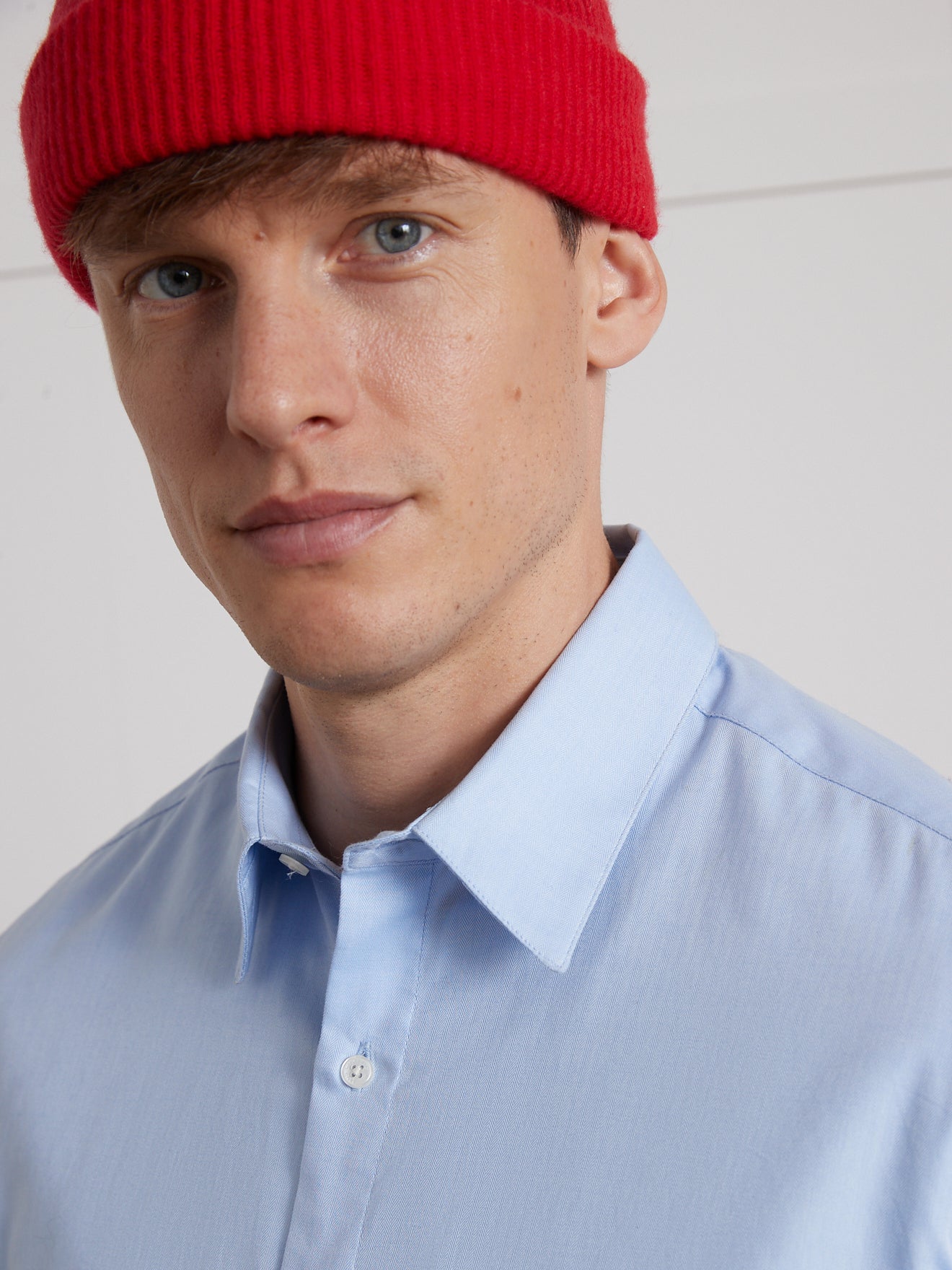 Herenhemd met chevronmotief, non-iron, regular fit