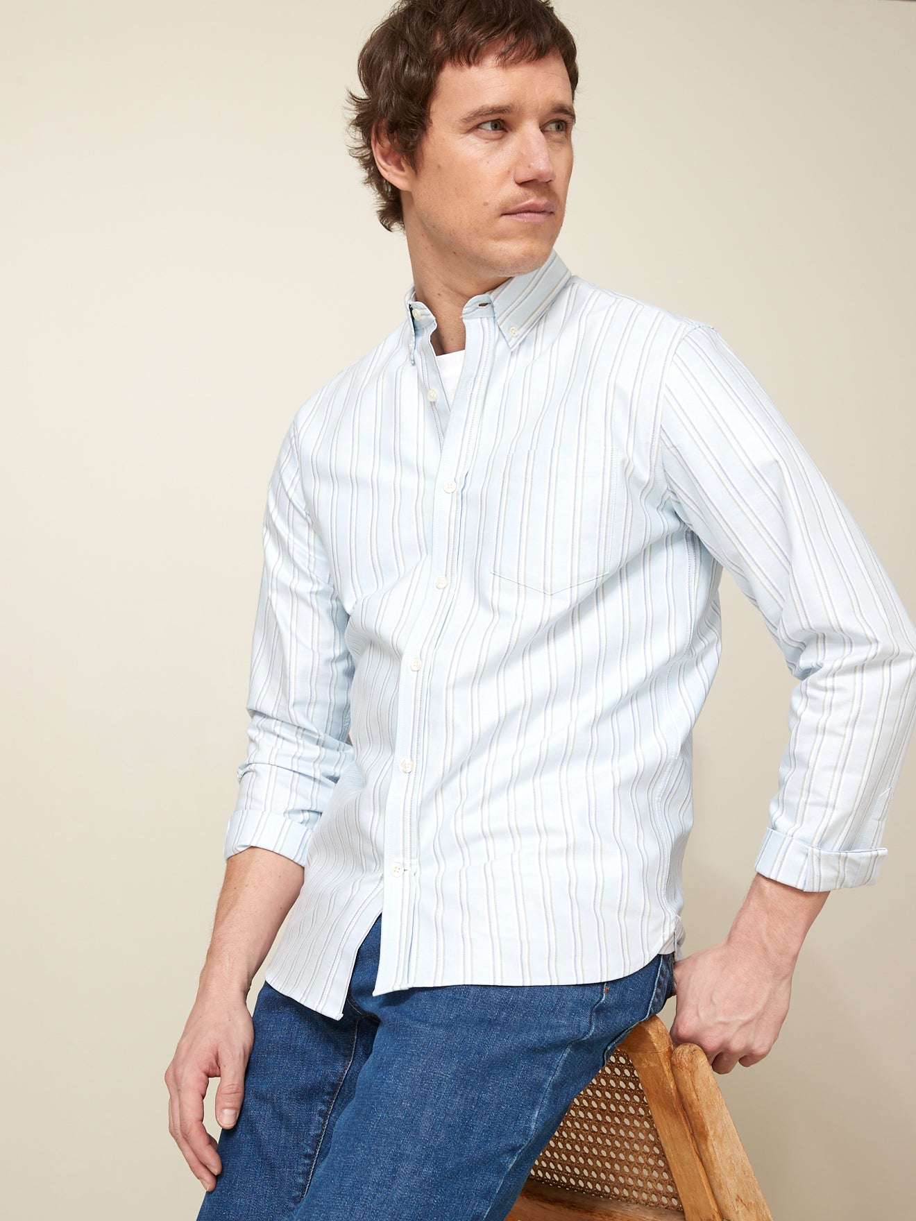 Chemise Regular Fit homme Oxford rayé
