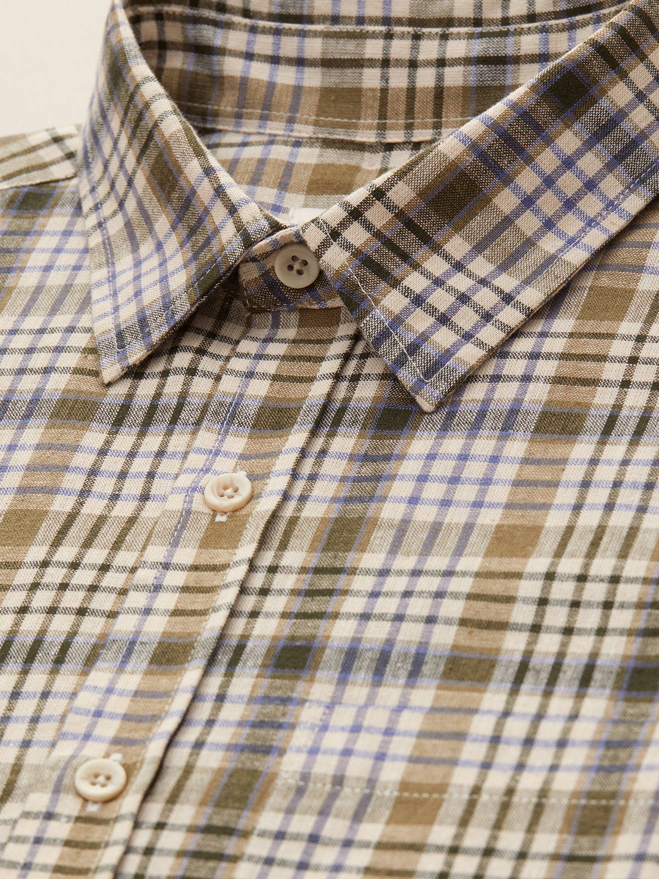 Chemise Regular Fit carreaux homme coton et lin