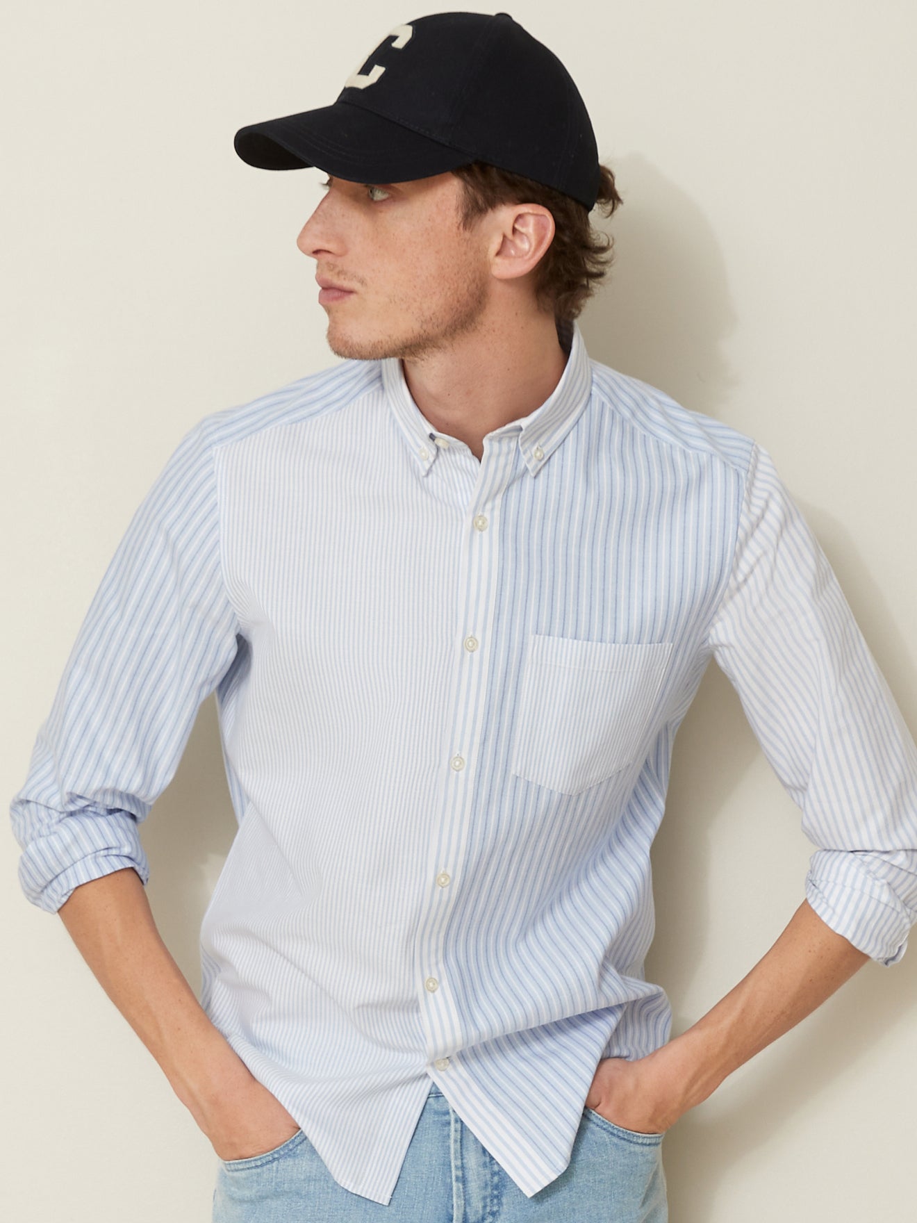 Chemise Regular Fit homme Oxford rayé