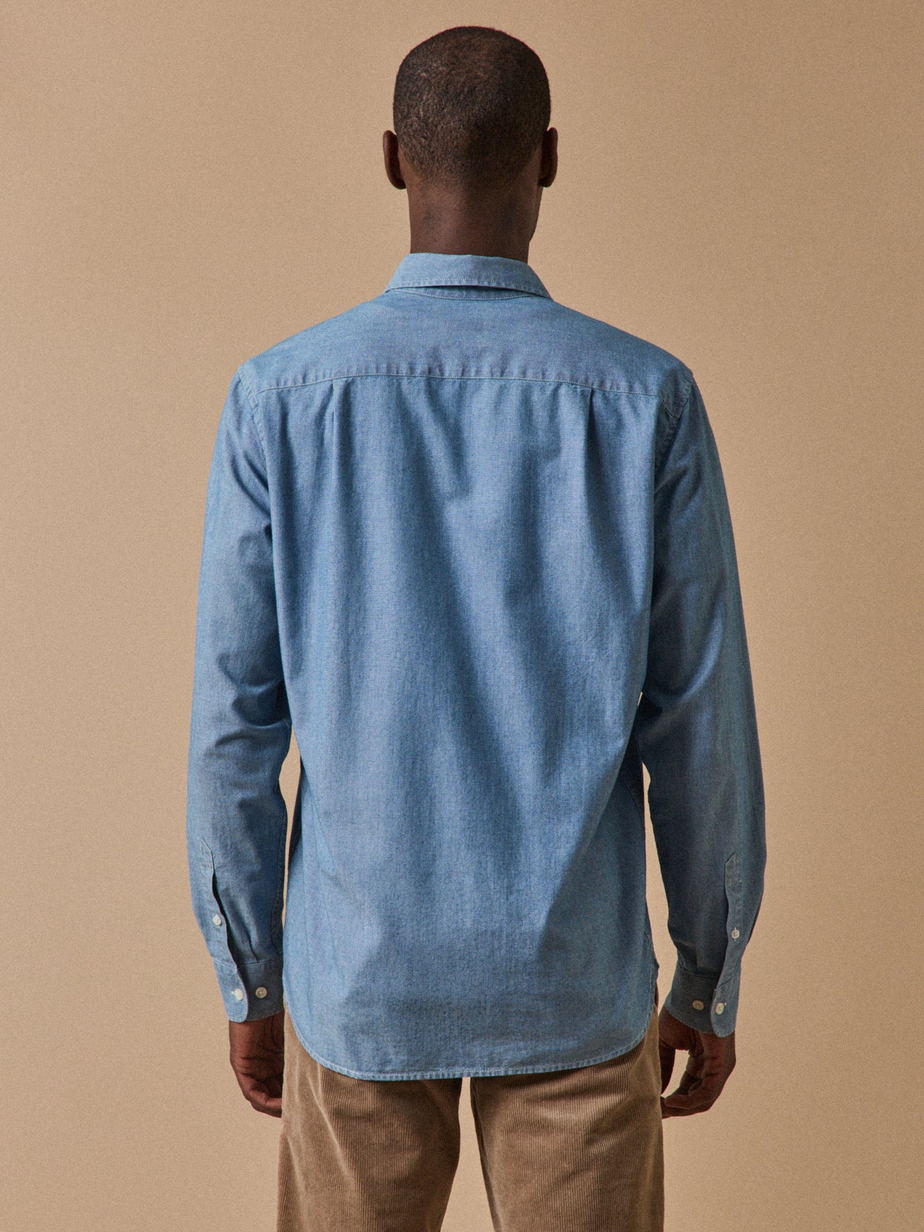 Regular fit herenhemd in chambray