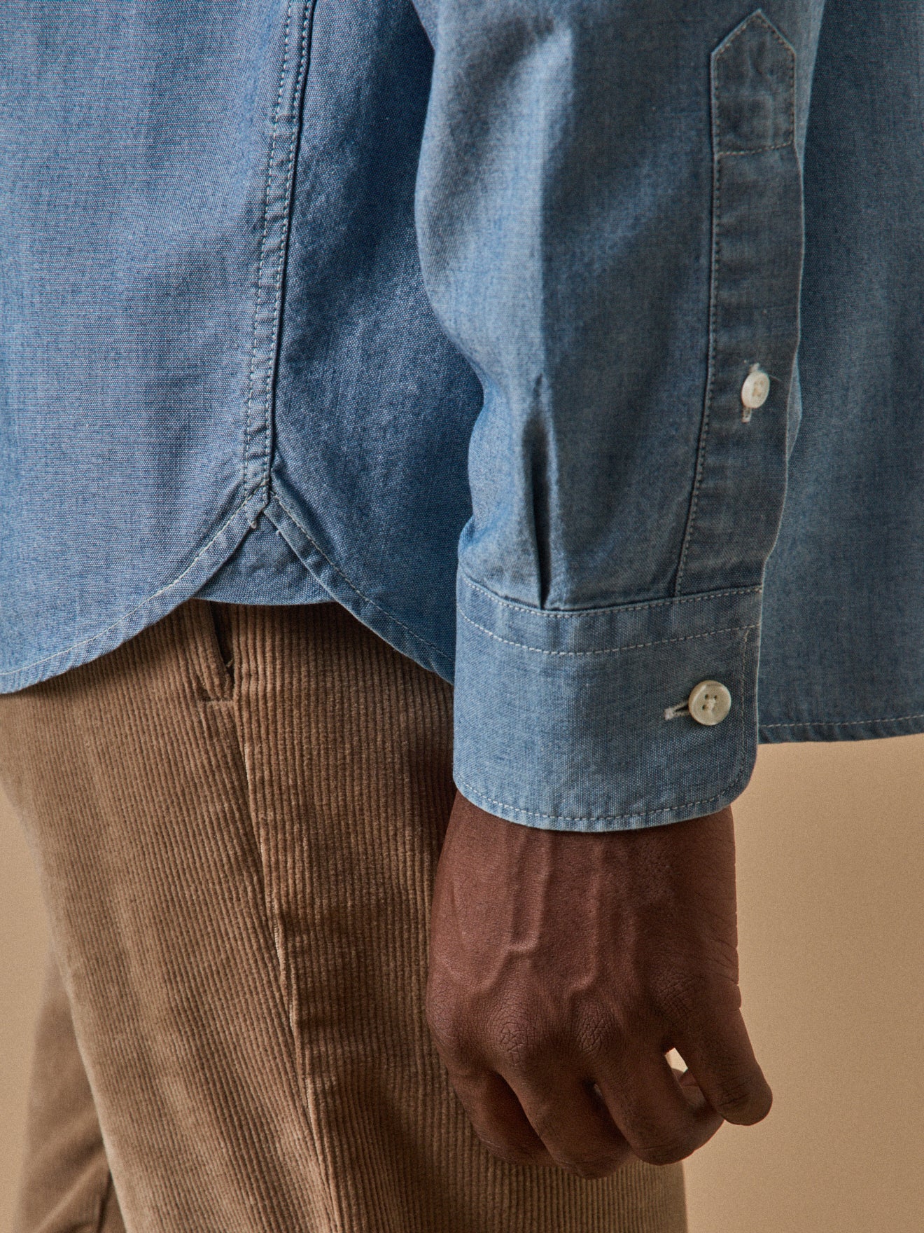 Regular fit herenhemd in chambray