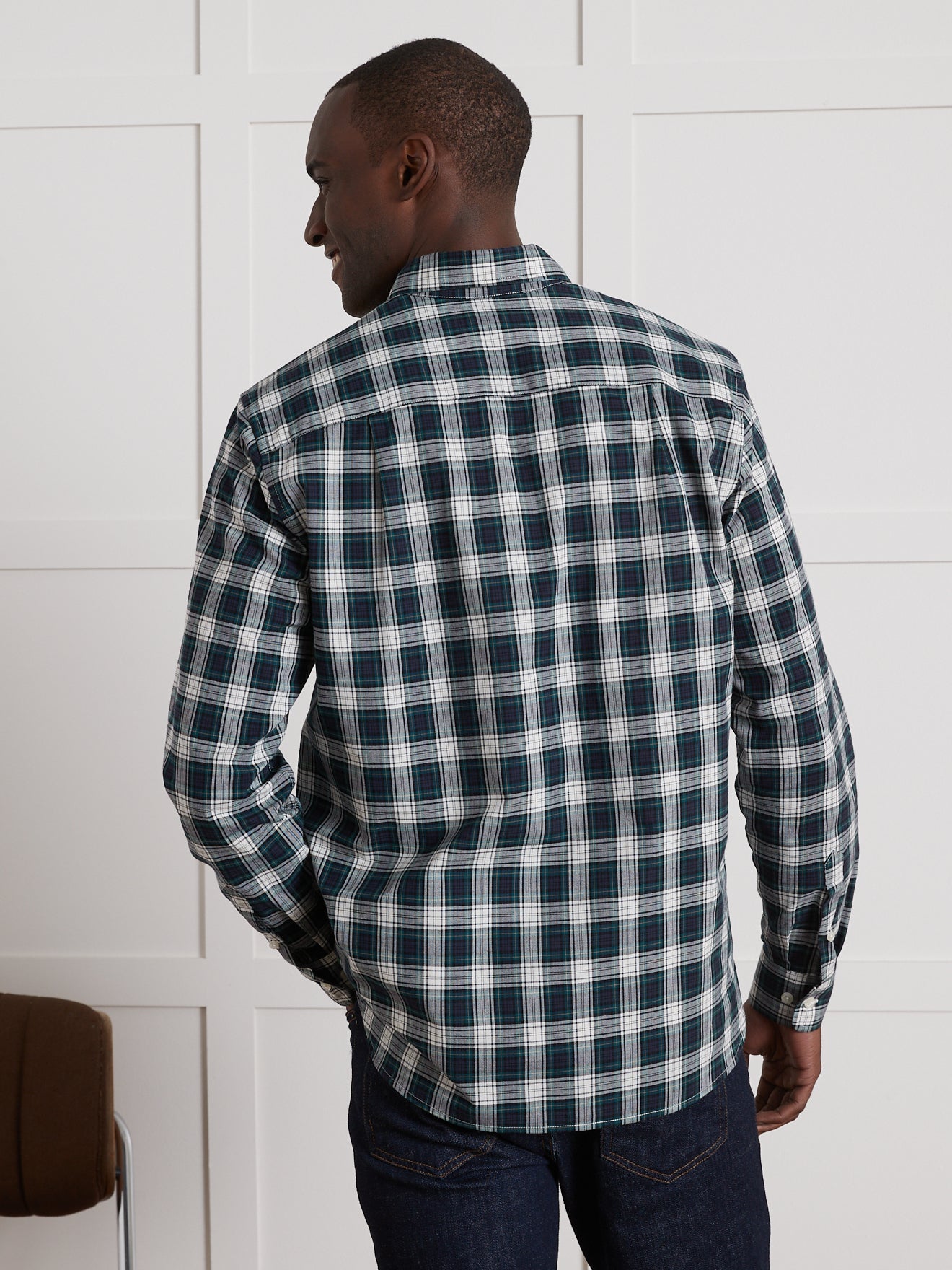 Geruit regular fit herenhemd
