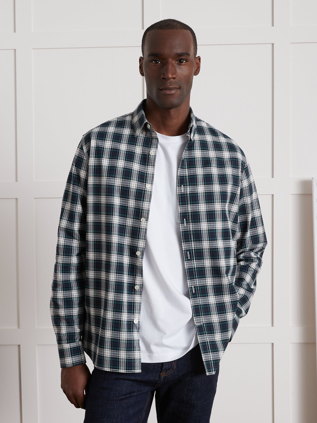 Geruit regular fit herenhemd
