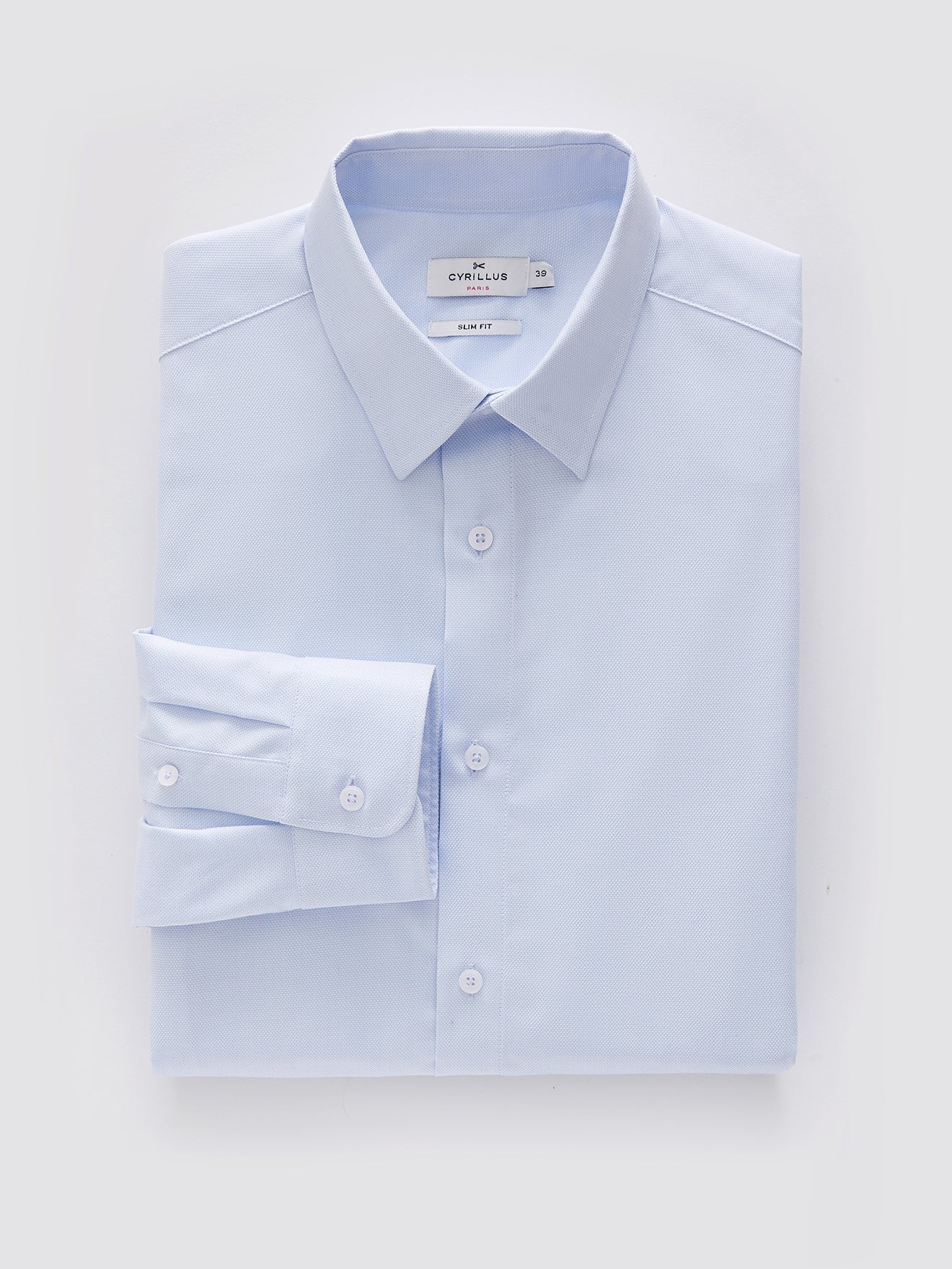 Slim fit herenhemd in effen pinpoint