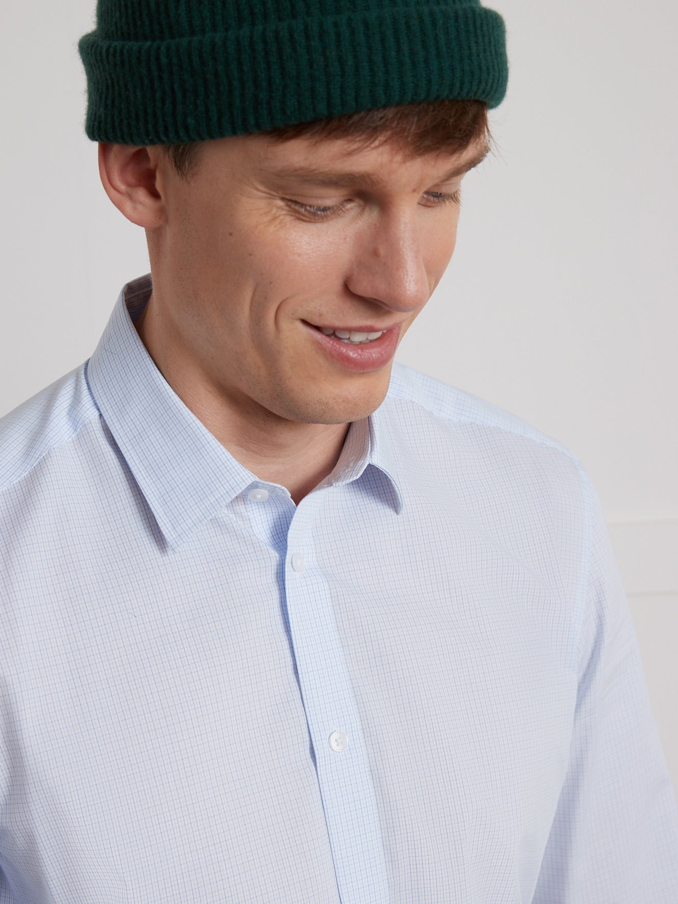 Slim fit herenhemd met kleine ruitjes