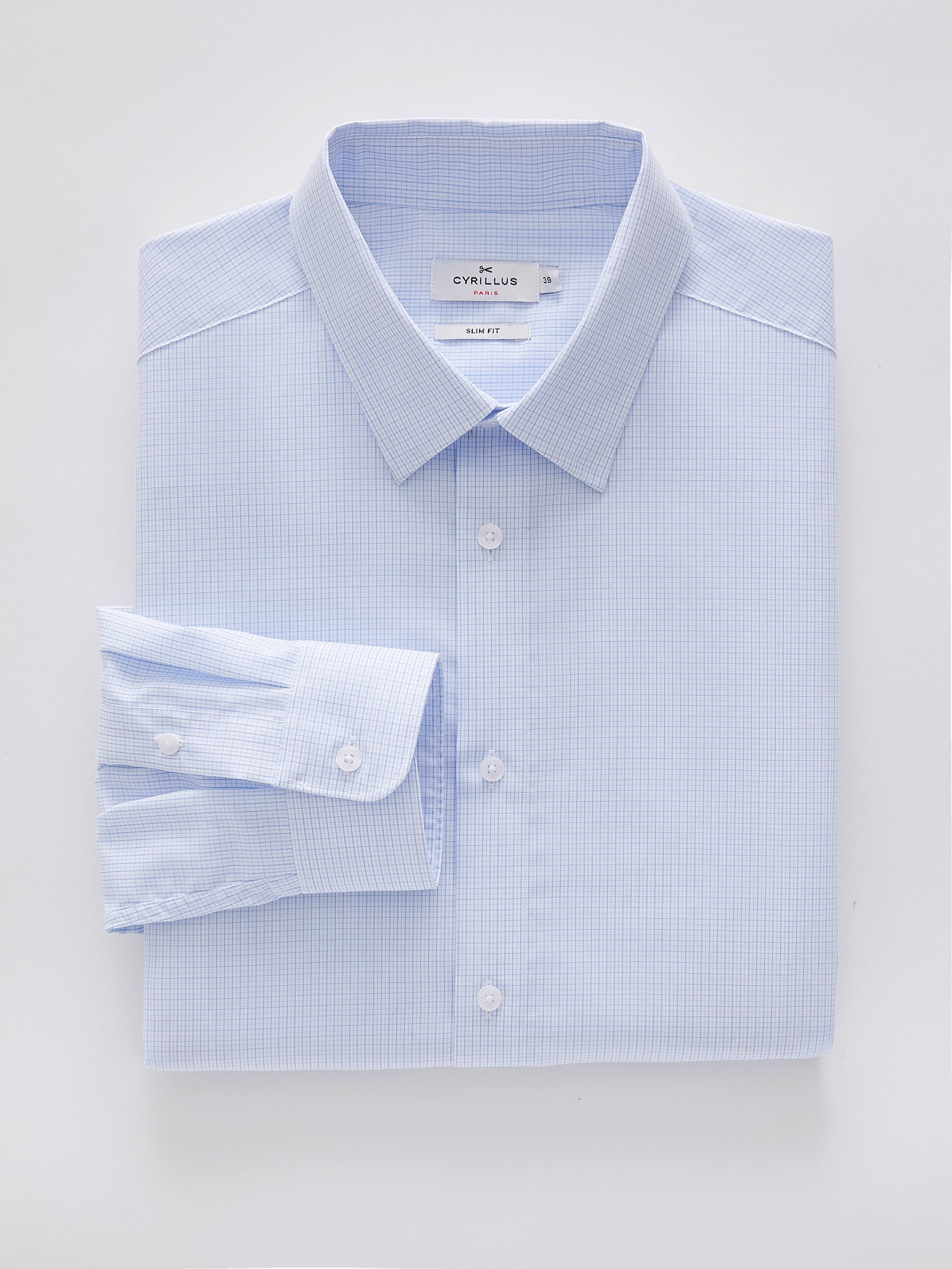 Slim fit herenhemd met kleine ruitjes
