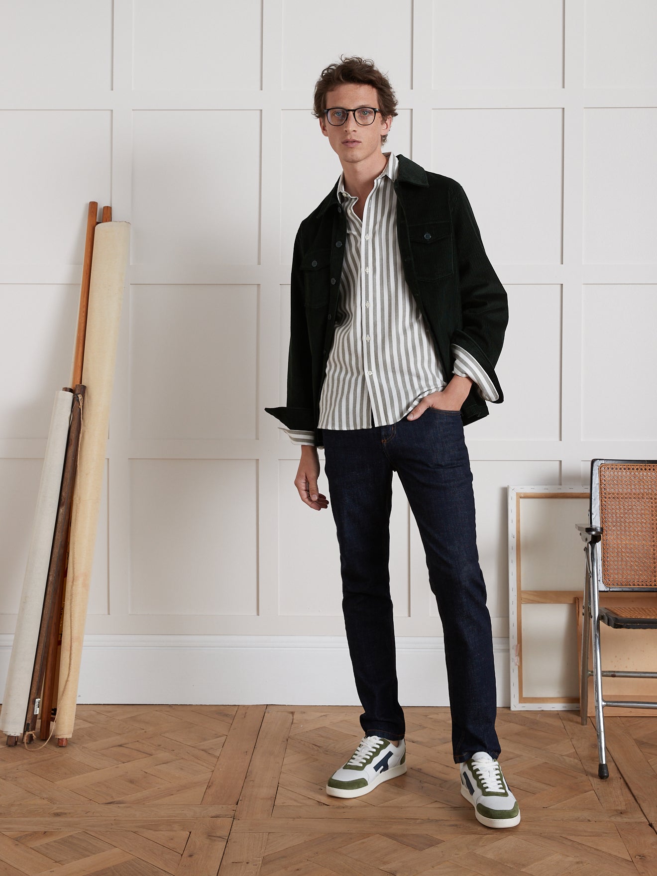 Chemise twill rayé homme Regular Fit