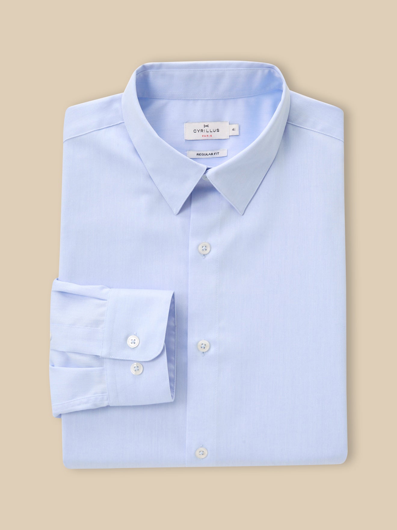Effen regular fit herenhemd - katoenen twill, non-iron