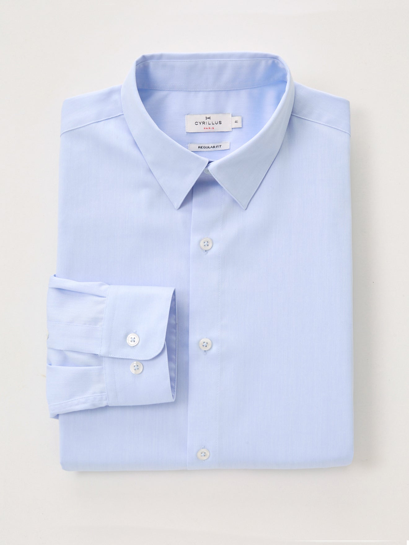 Effen regular fit herenhemd in katoenen twill, non-iron
