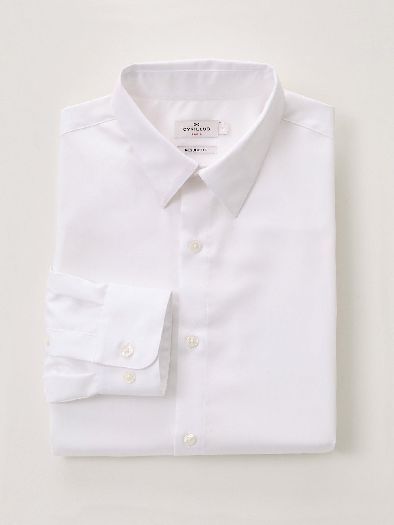 Effen regular fit herenhemd in katoenen twill, non-iron