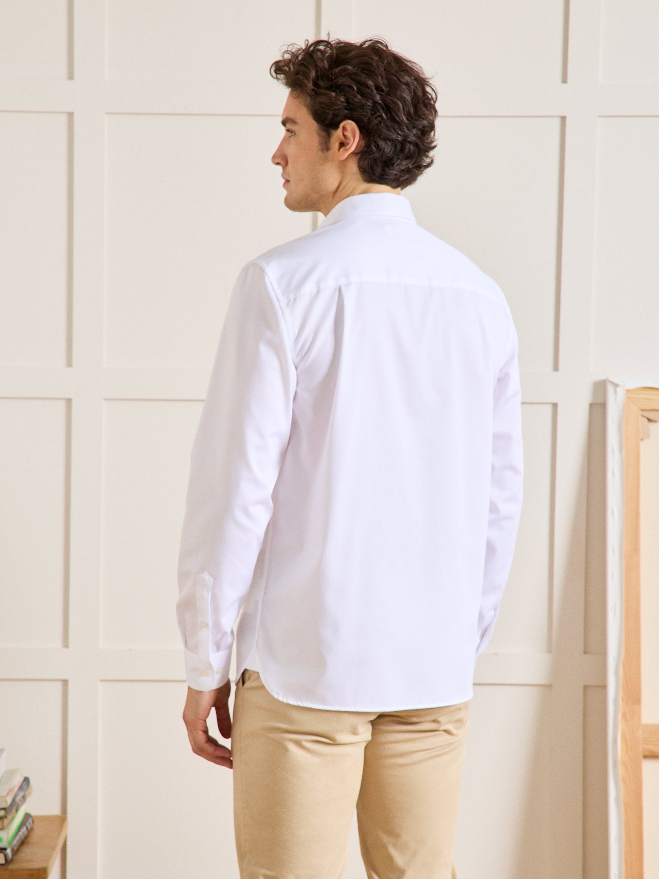 Effen regular fit herenhemd in katoenen twill, non-iron