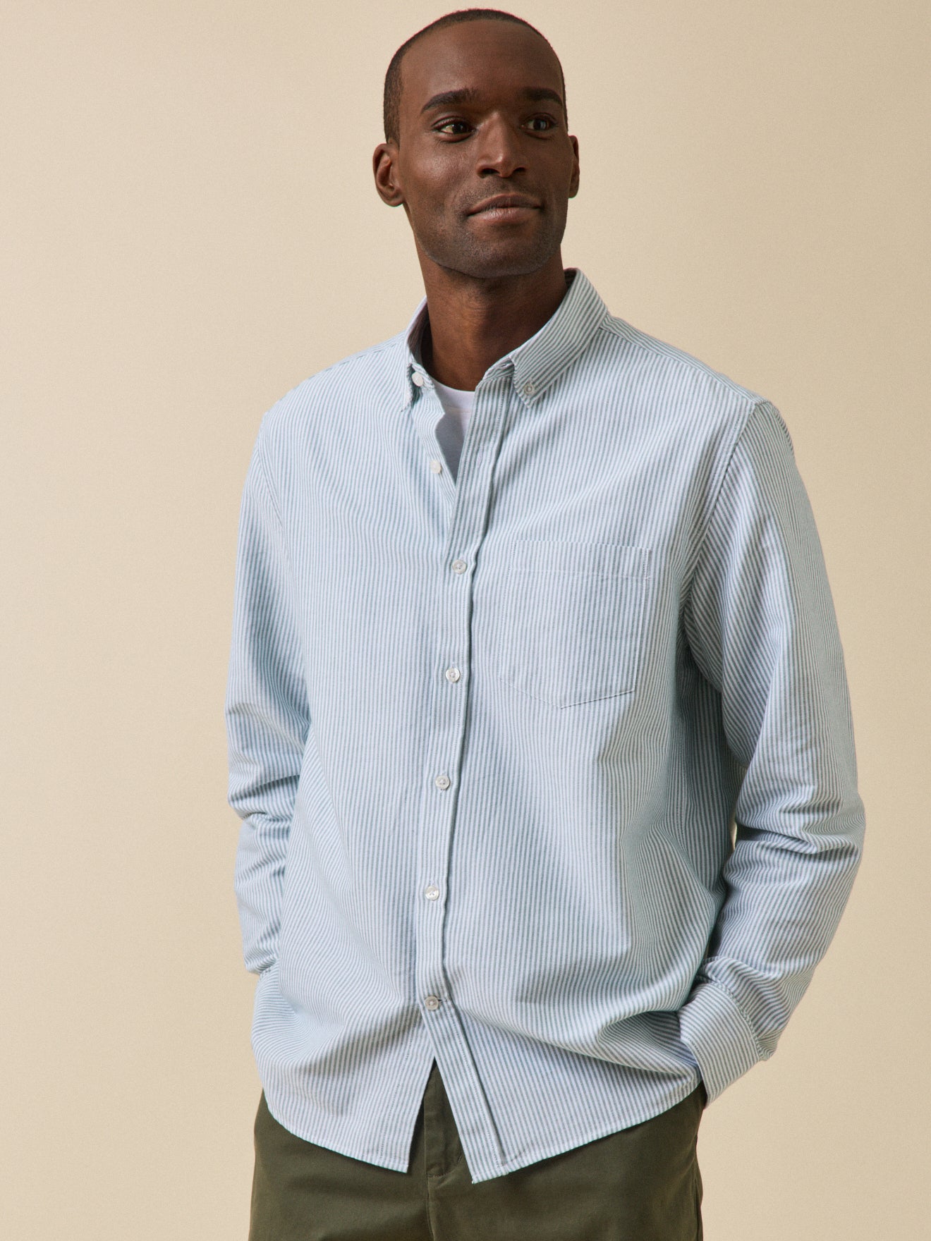 Hedendaags herenhemd in oxfordstof