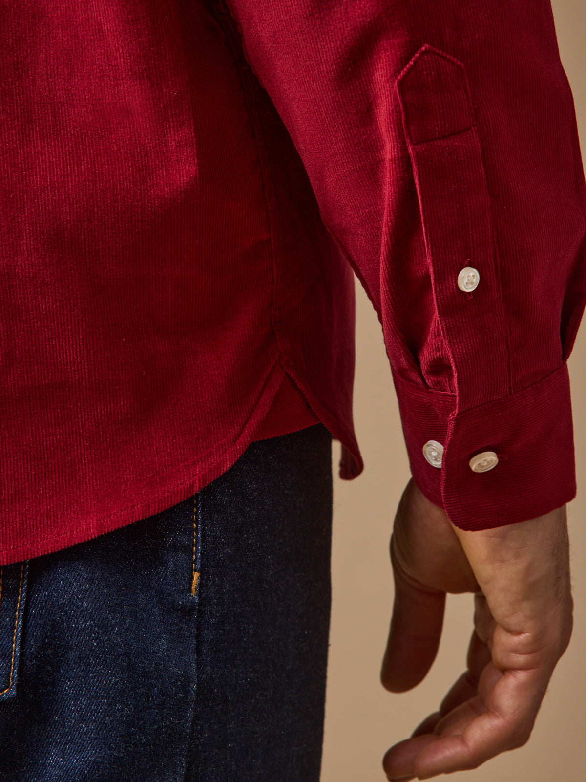 Chemise velours homme coupe contemporaine