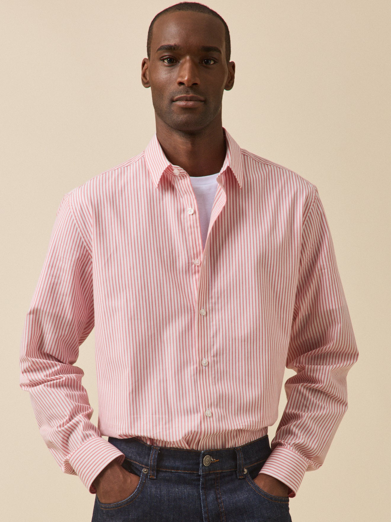 Hedendaags gestreept herenhemd